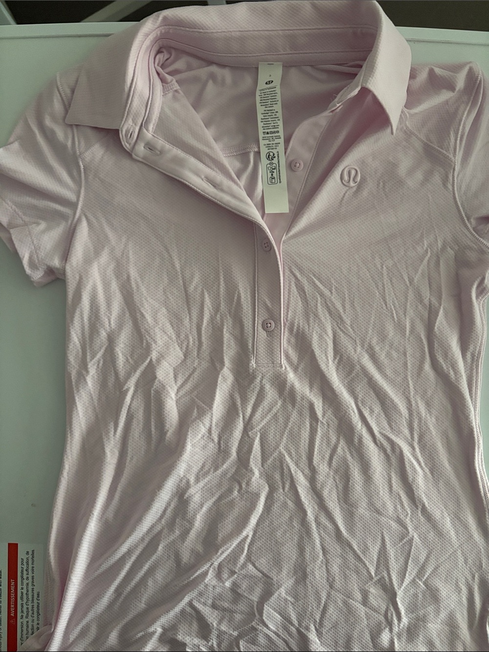 lululemon athletica Light Pink Short Sleeve Polo Shirt
